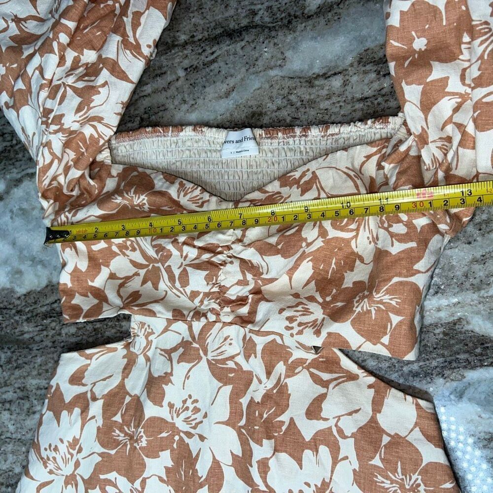 Lovers + Friends x Revolve Kacey Mini Dress Caramel Brown Floral, Women’s Small - Picture 6 of 15